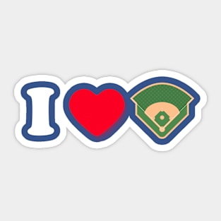 Love Baseball Sticker